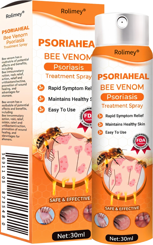 Rolimey® PsoriaHeal Bee Venom Psoriasis Treatment Spray(Suitable for all skin conditions)