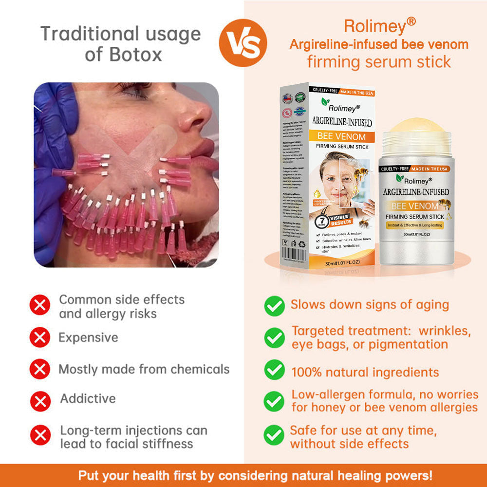 💫Made and Shipped from US Rolimey® Argireline-infused Bee Venom Firming Serum Stick(⏳LAST DAY 70% OFF)✨