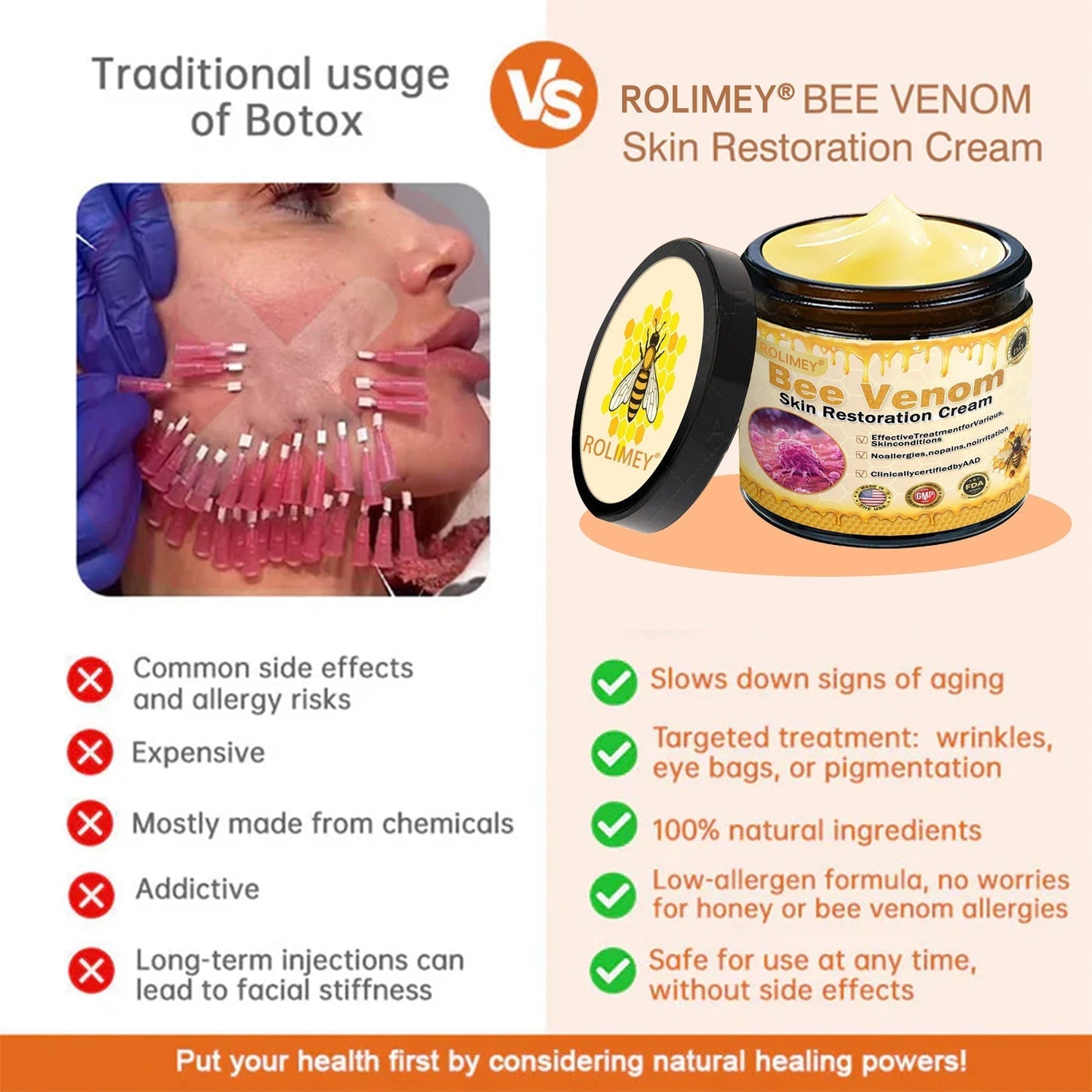 🌟💎 Rolimey® Bee venom Pro Comprehensive Cream —Tightening for Skin Types 🔥