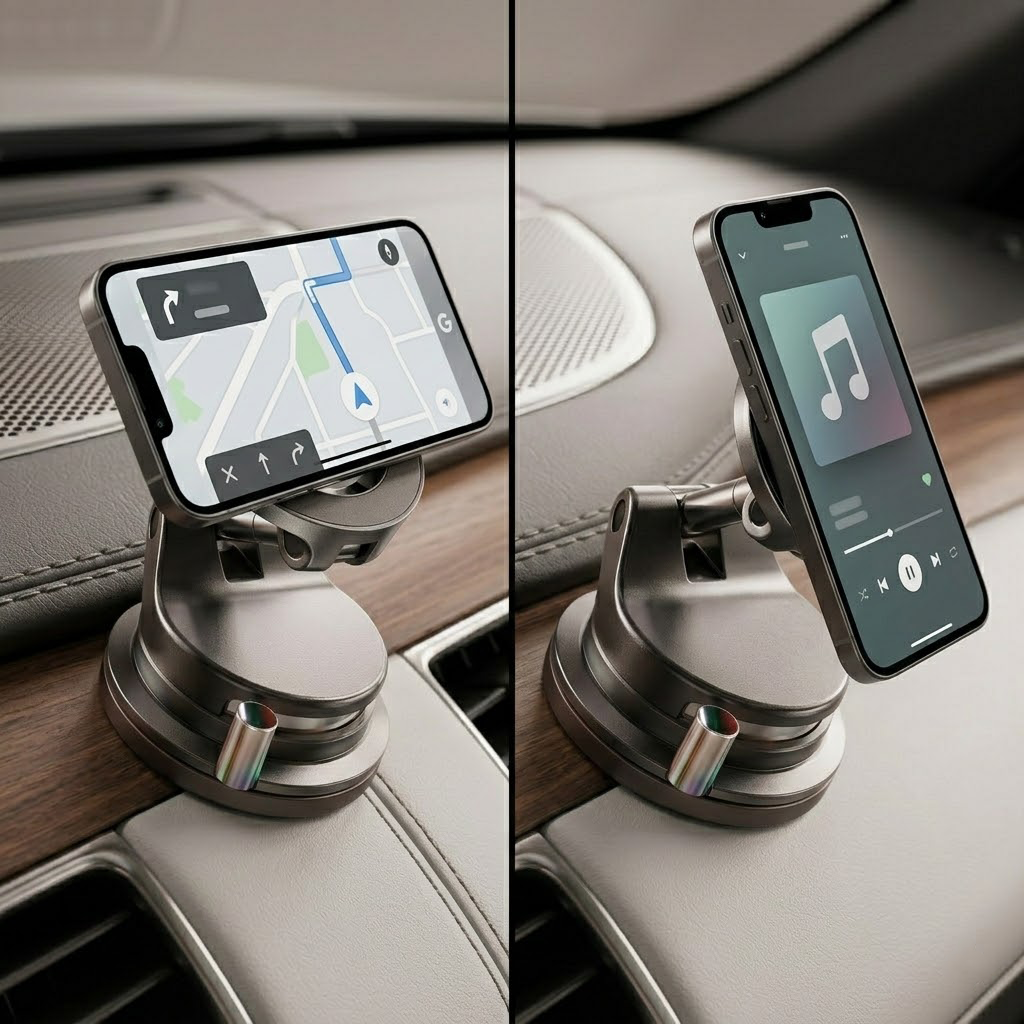 Darorentacosh Magnetic Car Phone Mount: Universal Dashboard Holder with 360° Rotation, Supports Horizontal & Vertical Viewing