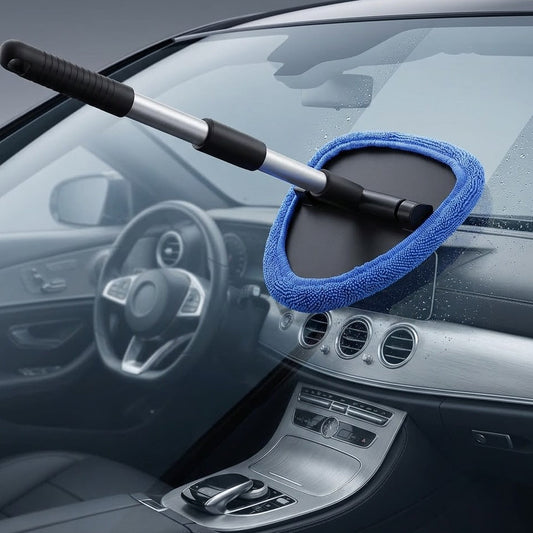 Darorentacosh|Car Windshield Cleaning Tool - Extendable Long Handle Glass Cleaner with Reusable Microfiber Pads, Swivel Head for Auto Interior & Exterior Cleaning.